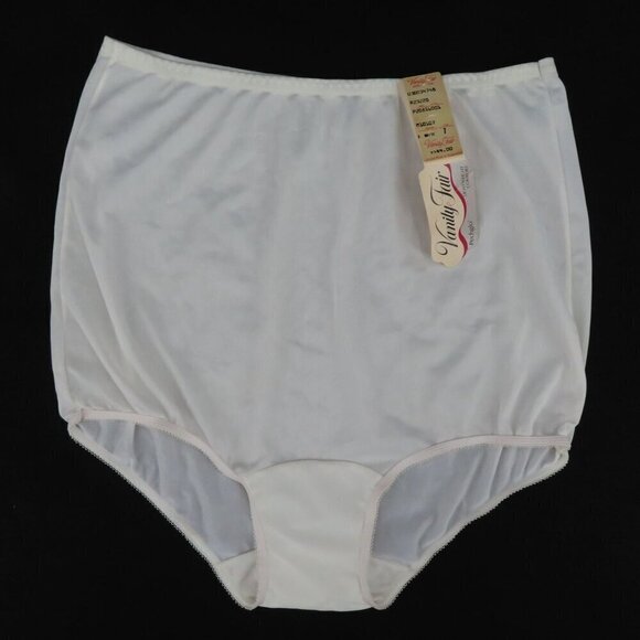 VTG NOS Vanity Fair Womens 7 Pechglo 6001 Lightweight Comfort White Panty NEW